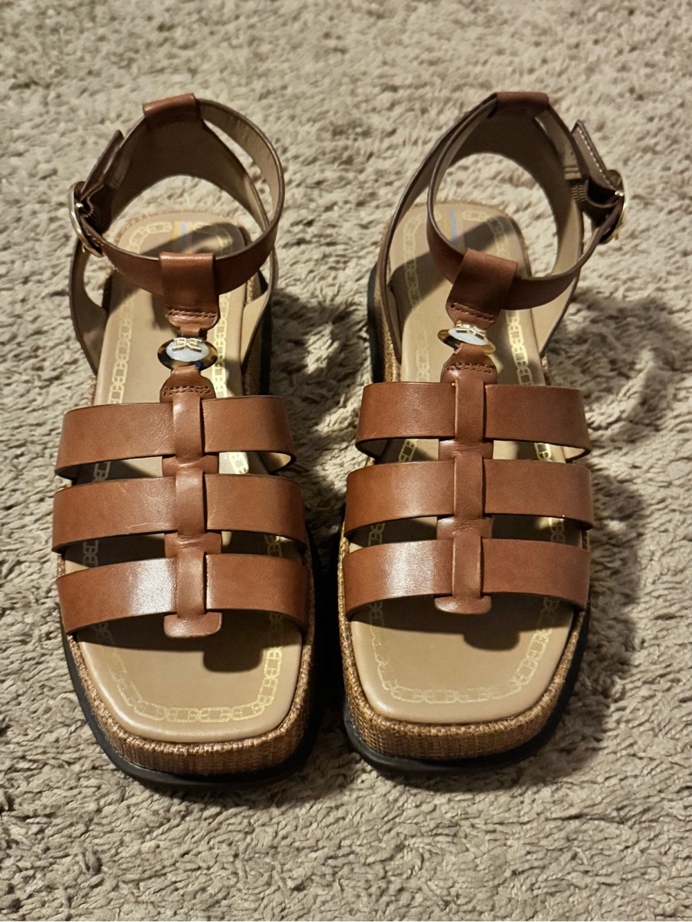 Sam Edelman Naima Platform Gladiator Sandals – Cognac/Light Brown Size 10 Womens